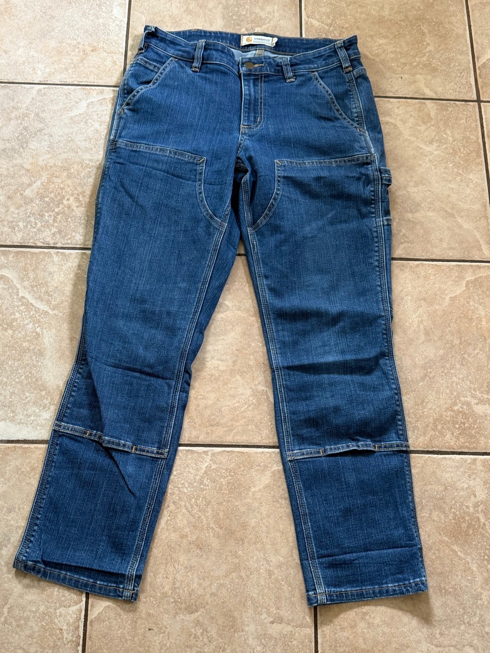 Carhartt cargo double knee straight leg, size 8 short jeans